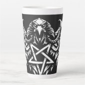 Schedel Pentagram Tribal van BurnsInhell Latte Mok (Voorkant)