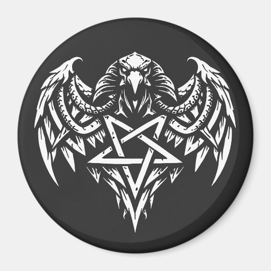 Schedel Pentagram Tribal van BurnsInhell Magneet (Voorkant)