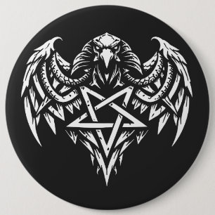 Schedel Pentagram Tribal van BurnsInhell Ronde Button 6,0 Cm