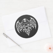 Schedel Pentagram Tribal van BurnsInhell Ronde Sticker (Envelop)