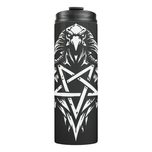 Schedel Pentagram Tribal van BurnsInhell Thermosbeker (Voorkant)