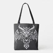 Schedel Pentagram Tribal van BurnsInhell Tote Bag (Achterkant)