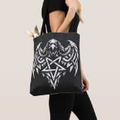 Schedel Pentagram Tribal van BurnsInhell Tote Bag (Dichtbij)