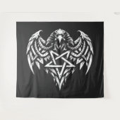 Schedel Pentagram Tribal van BurnsInhell Wandkleed (Voorkant (horizontaal))