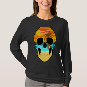 Schedel Permanente Vakantie Reizen Ocean Beach Sun T-shirt