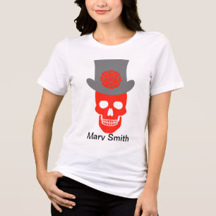 Schedel, Pet en bloem Tri-Blend Shirt