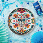 💀🎉Schedel & Petalware Día de los Muertos Papieren Bordje (Feest)