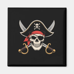 Schedel piraten jolly roger vlag halloween grappig magneet