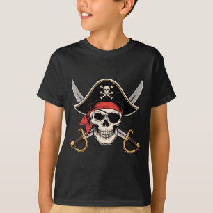 Schedel piraten jolly roger vlag halloween grappig t-shirt