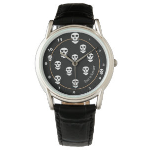 Schedel & Piraten vlag, Halloween griezelige horlo Horloge