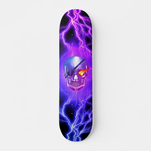 Schedel Piratenooglapje Persoonlijk Skateboard (Voorkant)