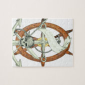 Schedel Piratenschip Anker Legpuzzel (Horizontaal)
