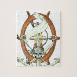 Schedel Piratenschip Anker Legpuzzel