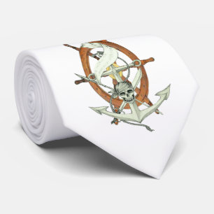 Schedel Piratenschip Anker Stropdas