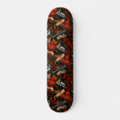 Schedel Pistool snd Roses Graffiti patroon   Persoonlijk Skateboard (Voorkant)