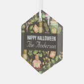 Schedel Plant Paddenstoelbloem Abstract Halloween Glas Ornament (Voorkant links)
