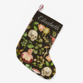 Schedel Plant Paddenstoelbloem Abstract Halloween Kleine Kerstsok (Voorkant (Hangend))