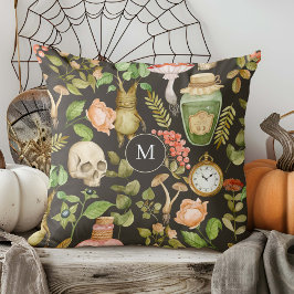 Schedel Plant Paddenstoelbloem Abstract Halloween Kussen