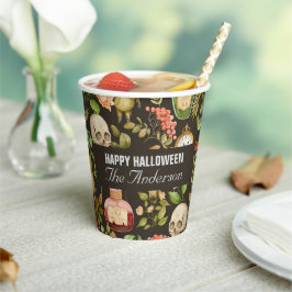 Schedel Plant Paddenstoelbloem Abstract Halloween Papieren Bekers