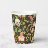 Schedel Plant Paddenstoelbloem Abstract Halloween Papieren Bekers (Achterkant)