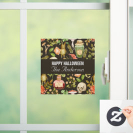 Schedel Plant Paddenstoelbloem Abstract Halloween Raamsticker