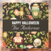 Schedel Plant Paddenstoelbloem Abstract Halloween Raamsticker (Vel 2)