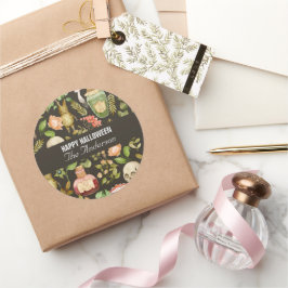 Schedel Plant Paddenstoelbloem Abstract Halloween Ronde Sticker