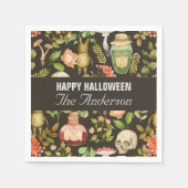 Schedel Plant Paddenstoelbloem Abstract Halloween Servet (Voorkant)