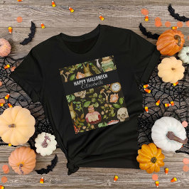 Schedel Plant Paddenstoelbloem Abstract Halloween T-shirt