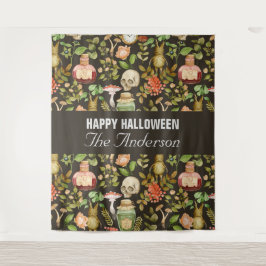 Schedel Plant Paddenstoelbloem Abstract Halloween Wandkleed