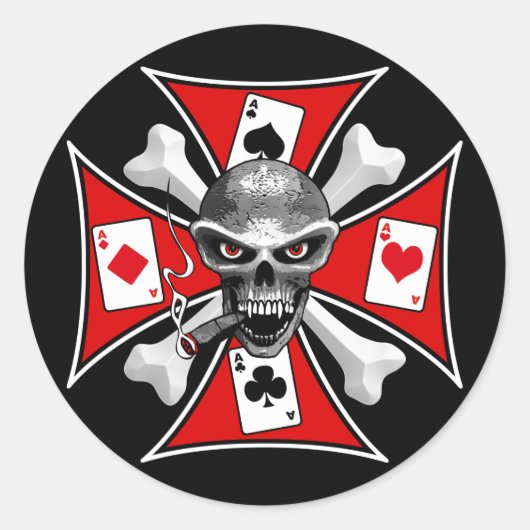 Schedel Poker Sticker (Voorkant)