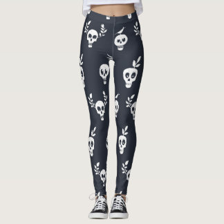 Schedel Polka: Botanisch humoristisch patroon Leggings