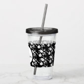 Schedel Pompoen Script Geborduurd Acryl  Drinkbeker (Achterkant)