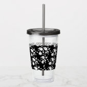Schedel Pompoen Script Geborduurd Acryl  Drinkbeker (Rechts)