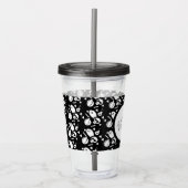 Schedel Pompoen Script Geborduurd Acryl  Drinkbeker (Voorkant)