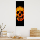 Schedel Pop Art Geel Zwart Poster (Keuken)