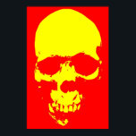 Schedel Pop Art Rood & Geel Poster<br><div class="desc">Fantasy Art Skull Skeleton Poster Print - Red & Yellow Heavy Metal Punk Rock College Art</div>