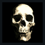 Schedel Pop Art Sepia Kleur Poster<br><div class="desc">Fantasy Art Skull Skeleton - Blue & Paarse Tones Heavy Metal Punk Rock College Pop Art Afbeelding</div>