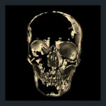 Schedel Pop Art Sepia Zwart Retro Poster<br><div class="desc">Fantasy Art Skull Skeleton - Blue & Paarse Tones Heavy Metal Punk Rock College Pop Art Afbeelding</div>