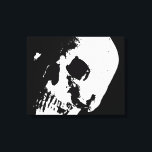 Schedel Pop Art Wrapped 2 doeken Set Canvas Afdruk<br><div class="desc">BW Skull Pop Art Afbeelding - Humoristische College Comic Pop Art - Fantasy Rock Punk Heavy Metal</div>