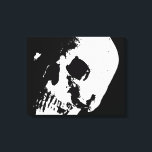 Schedel Pop Art Wrapped 2 doeken Set Canvas Afdruk<br><div class="desc">BW Skull Pop Art Afbeelding - Humoristische College Comic Pop Art - Fantasy Rock Punk Heavy Metal</div>