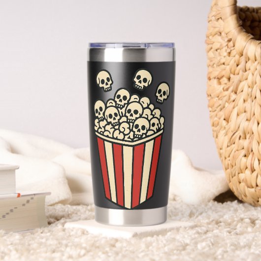 Schedel Popcorn Box Sticker Geïsoleerde Drinkbeker (Woonkamer (Gedraaid) )