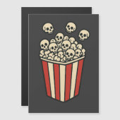 Schedel Popcorn Doos Sticker Magnetische Uitnodiging (Voorkant / Achterkant)