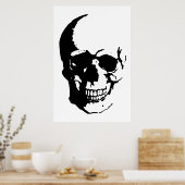 Schedel Poster - Black & White Metal Fantasy Art (Keuken)
