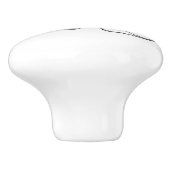 schedel profiel afbeelding zwart keramische knop (Zijkant)