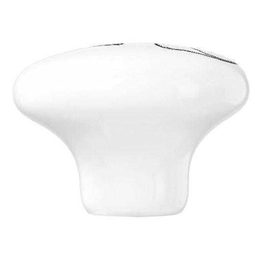 schedel profiel afbeelding zwart keramische knop (Zijkant)