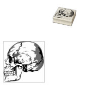 Schedel profiel illustratie art stempel (Gestempeld)