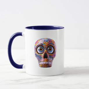 Schedel Psychedelisch Patroon Kleurrijke Kunst Mok