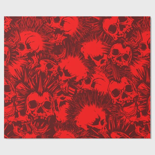 schedel punk cadeaupapier (Vlak)