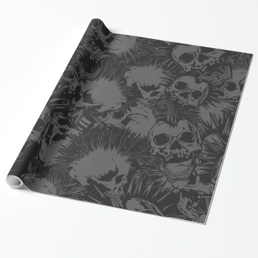 schedel punk cadeaupapier (Uitgerold)